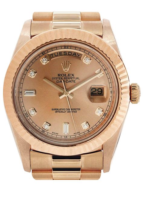 replica rolex daydate ii rose gold 41mm|Rolex Day-Date diamond bracelet.